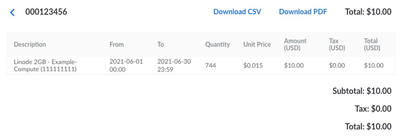 Viewing an invoice in the Cloud Manager Viewing an invoice in the Cloud Manager