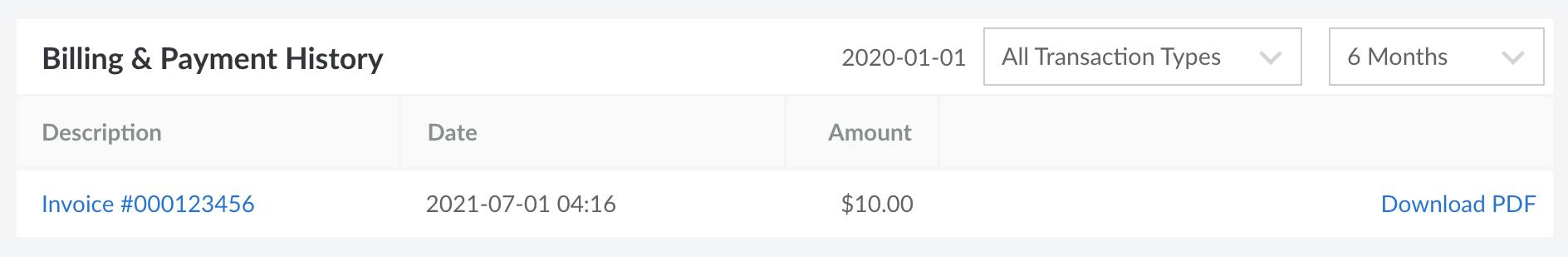 Viewing Billing & Payment History in the Cloud Manager Viewing Billing & Payment History in the Cloud Manager