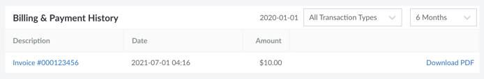Viewing Billing & Payment History in the Cloud Manager Viewing Billing & Payment History in the Cloud Manager